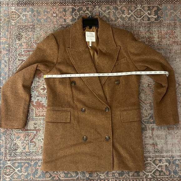 AVEC LES FILLES Structured Short Double Breasted Coat in Brown Sz L - NWOT!!! - Picture 11 of 12